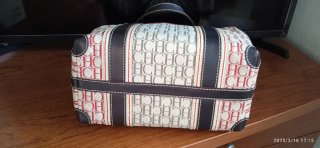 Bolso Carolina Herrera Beige y Rojo