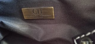 Bolso Carolina Herrera Beige y Rojo
