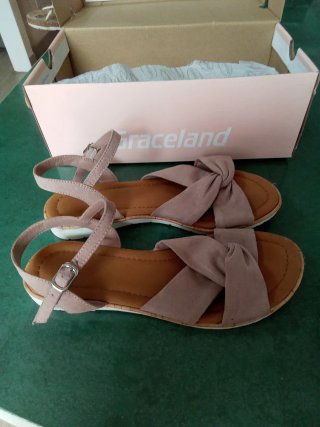 Sandalias planas rosa, mujer
