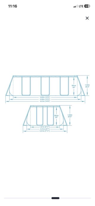 Piscina Bestway 3.82x1.81x1m