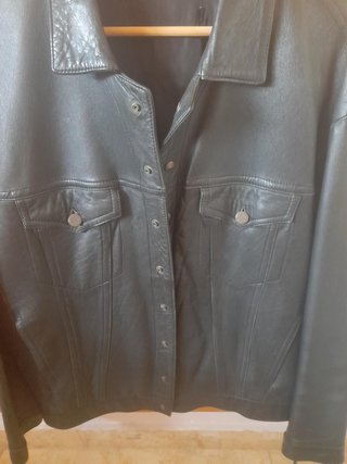 Chaqueta Piel Negra Levi's Corte Vaquero