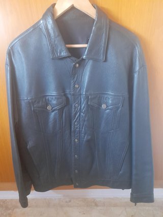 Chaqueta Piel Negra Levi's Corte Vaquero