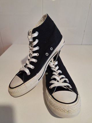 Zapatillas bota lona altas negras mujer talla 36