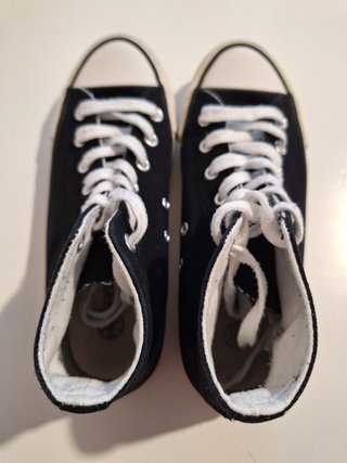 Zapatillas bota lona altas negras mujer talla 36