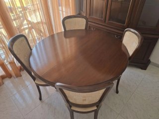 Juego de 2 sillas de madera y tela