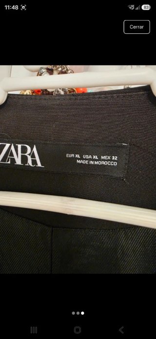 Chaleco Zara Negro Talla XL