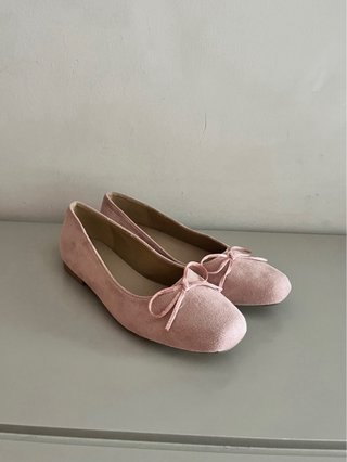 Bailarinas rosas con lazo efecto ante