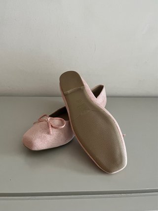 Bailarinas rosas con lazo efecto ante
