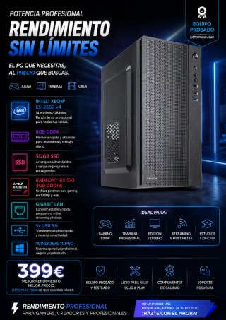 PC Gaming Intel Xeon 512GB SSD Radeon RX 570