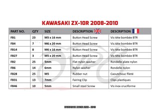 Kit de tornillería para KAWASAKI ZX10R 2008 - 2010