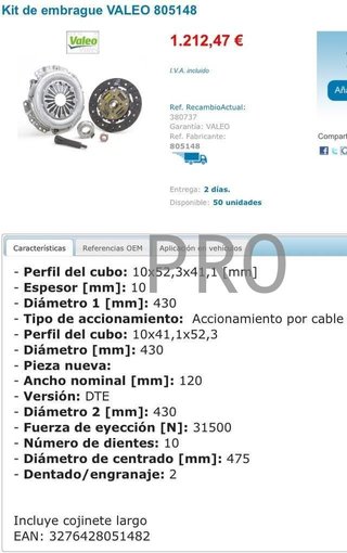 Kit embrague camión mercedes actros nuevo