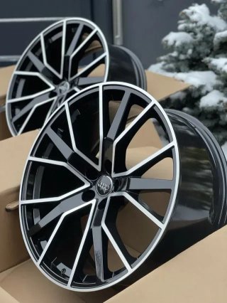 LLANTAS PARA AUDI 19-20” MOD. RS6D NEGRO PULIDO.