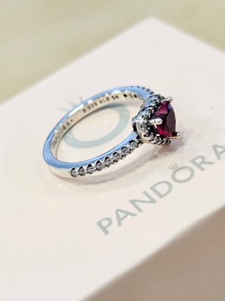 Anillo Pandora Corazón Rojo Talla 54 + Caja