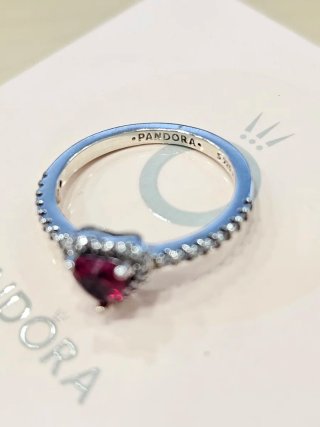 Anillo Pandora Corazón Rojo Talla 54 + Caja