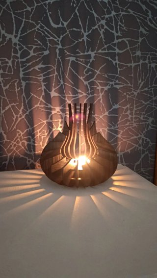 Porta velas en mdf color nogal