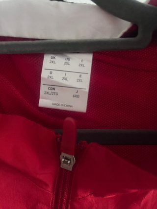 Chaqueta Adidas cremallera vintage Roja Talla XXL