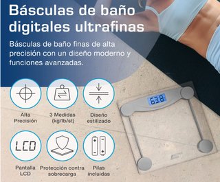 Báscula Digital Ultrafina Pantalla LCD