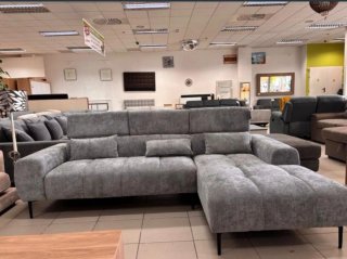 Sofá chaise longue gris reclinable