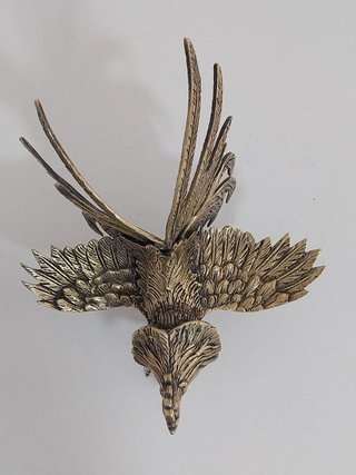 Figura de gallo vintage de bronce / latón macizo