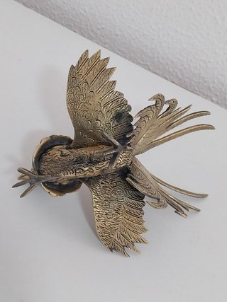 Figura de gallo vintage de bronce / latón macizo