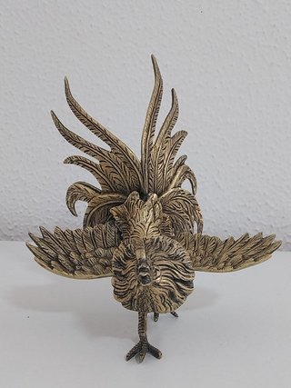 Figura de gallo vintage de bronce / latón macizo