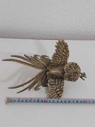 Figura de gallo vintage de bronce / latón macizo
