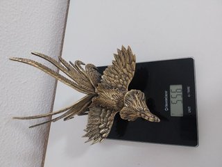 Figura de gallo vintage de bronce / latón macizo