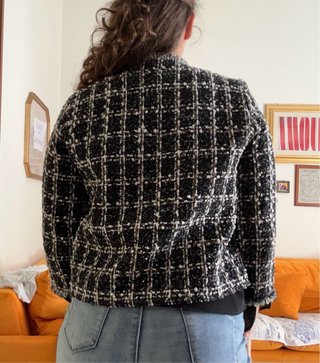 Giacca Tweed Donna M/L Nera e Bianca