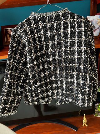 Giacca Tweed Donna M/L Nera e Bianca