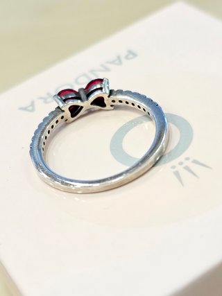 Anillo Pandora Lazo Rojo plata Talla 54 +caja