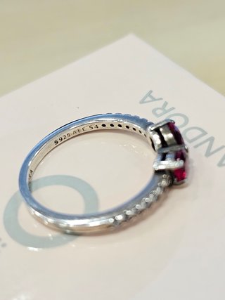 Anillo Pandora Lazo Rojo plata Talla 54 +caja