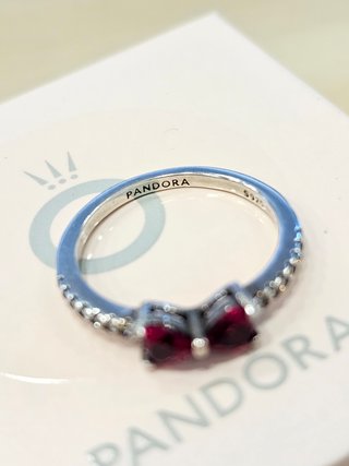 Anillo Pandora Lazo Rojo plata Talla 54 +caja