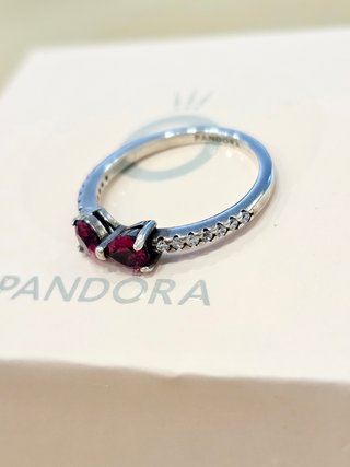 Anillo Pandora Lazo Rojo plata Talla 54 +caja