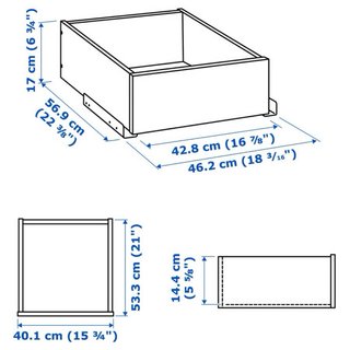 Cajón KOMPLEMENT IKEA efecto roble 50x58 cm