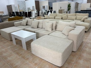 SOFÁ CHAISELONGUE BEIGE ANTIMANCHAS 350cm