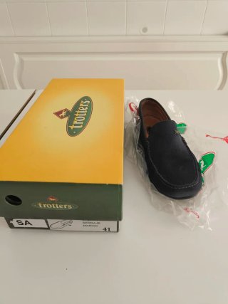 Zapatos náuticos de ante azul marino talla 41