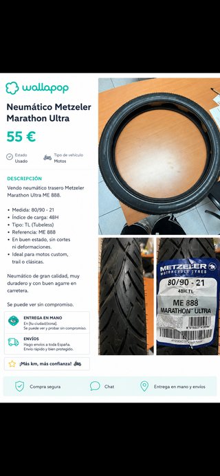 Neumático Metzeler Marathon Ultra ME 888