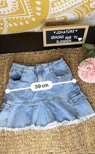 Falda Vaquera Cargo Miss Two Jeans Talla M/42