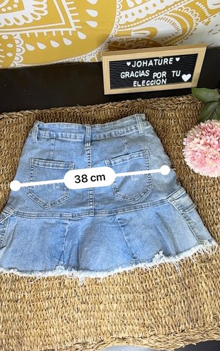 Falda Vaquera Cargo Miss Two Jeans Talla M/42
