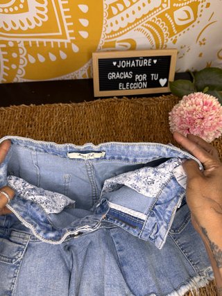 Falda Vaquera Cargo Miss Two Jeans Talla M/42