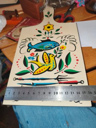 Tagliere Vintage Legno Ambrosioni Decorato