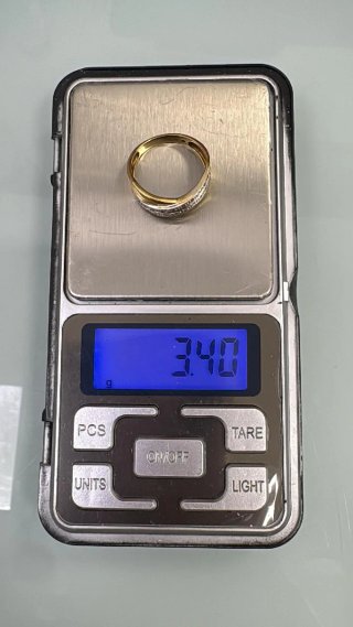 Anillo Oro y Oro blanco con Circonitas