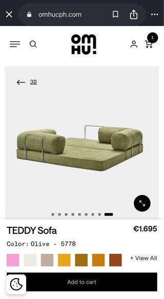 Sofá Cama Omhu Corduroy Oliva Nuevo