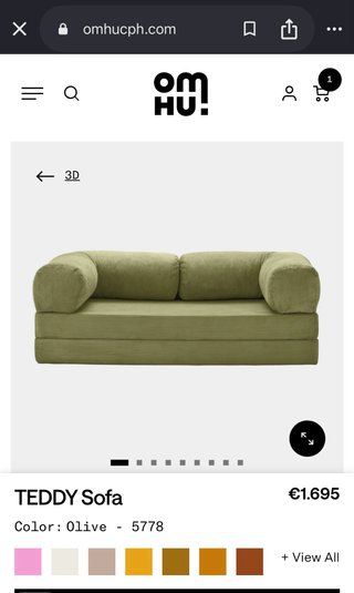 Sofá Cama Omhu Corduroy Oliva Nuevo