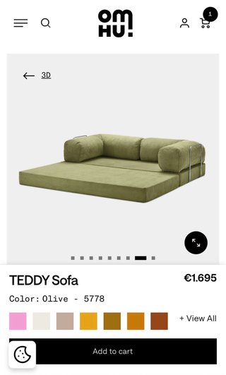 Sofá Cama Omhu Corduroy Oliva Nuevo