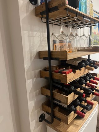 Botellero Vino Madera y Metal
