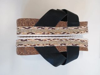 Sandalias JOMIX plataforma negras y doradas