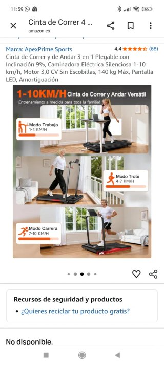 Cinta de Correr y Andar Plegable