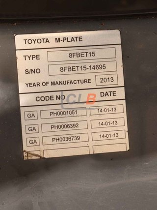 Ref. M-5826 Frontal Eléctrica 3 ruedas TOYOTA 8 FBET 15