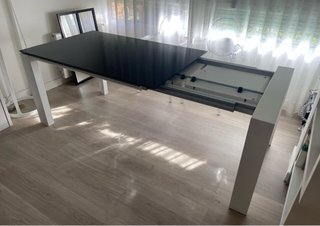 Mesa de comedor extensible cristal